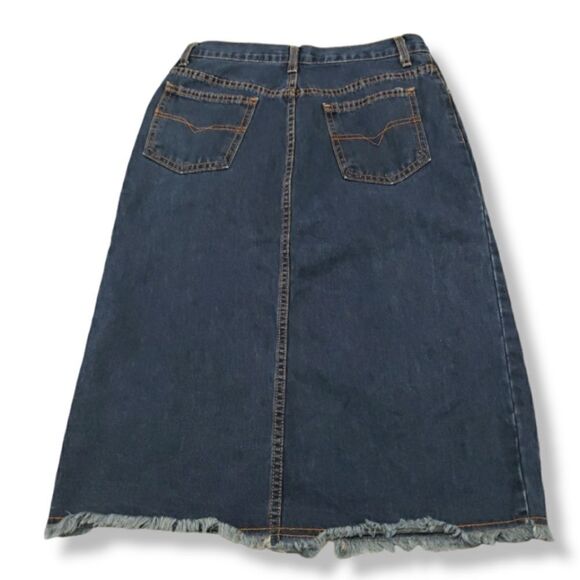 Nine Planet Skirt Size 7 W28"in Waist Blue Denim A Line 100% Cotton Made In USA - Picture 2 of 5